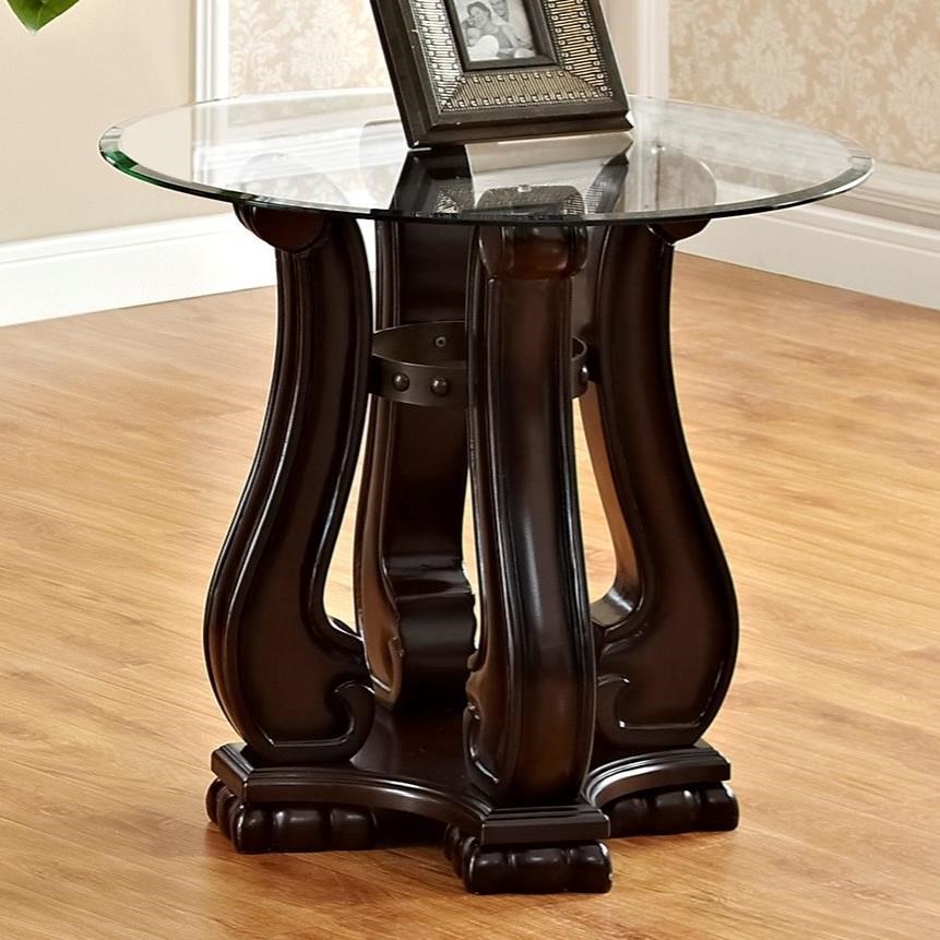 Crown Mark Madison 4320-02 Traditional End Table with Glass Top 